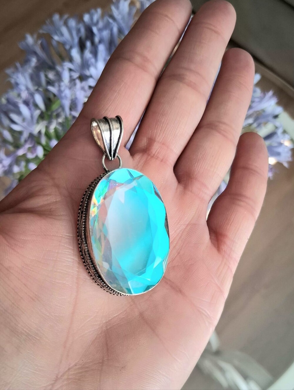 🩷Vintage Rainbow Topaz Gemstone Pendant - Last One!!!